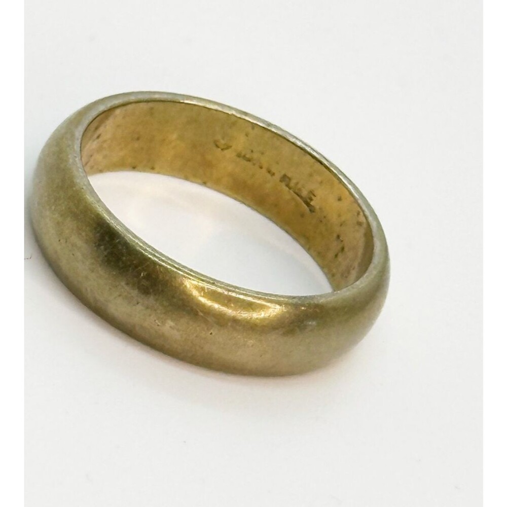 Vintage 18K HGE Gold Plated Plain Wedding Band Ring Size 7.5